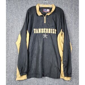 Cadre Vanderbilt Windbreaker Mens XXL Black Gold Quarter Zip Side Vents Sporty‎